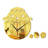 Creative 3D DIY Chicken shell Wall Clock Modern Acrylic Mirror Big Wall Clocks Living Room beedroom & Home Decor Wall Clock